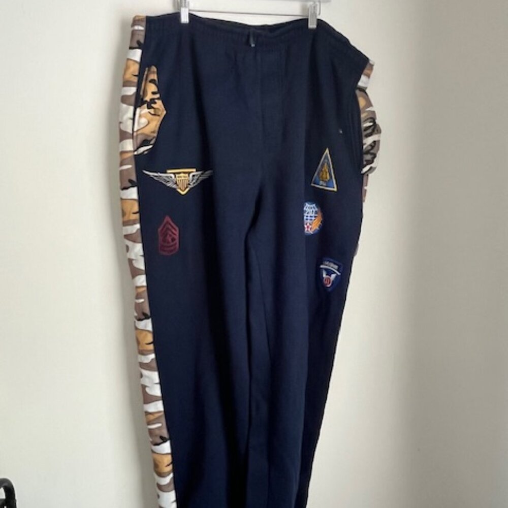 Seals Unlimited Navy Blue and Camo Sweatpants Size 3XL